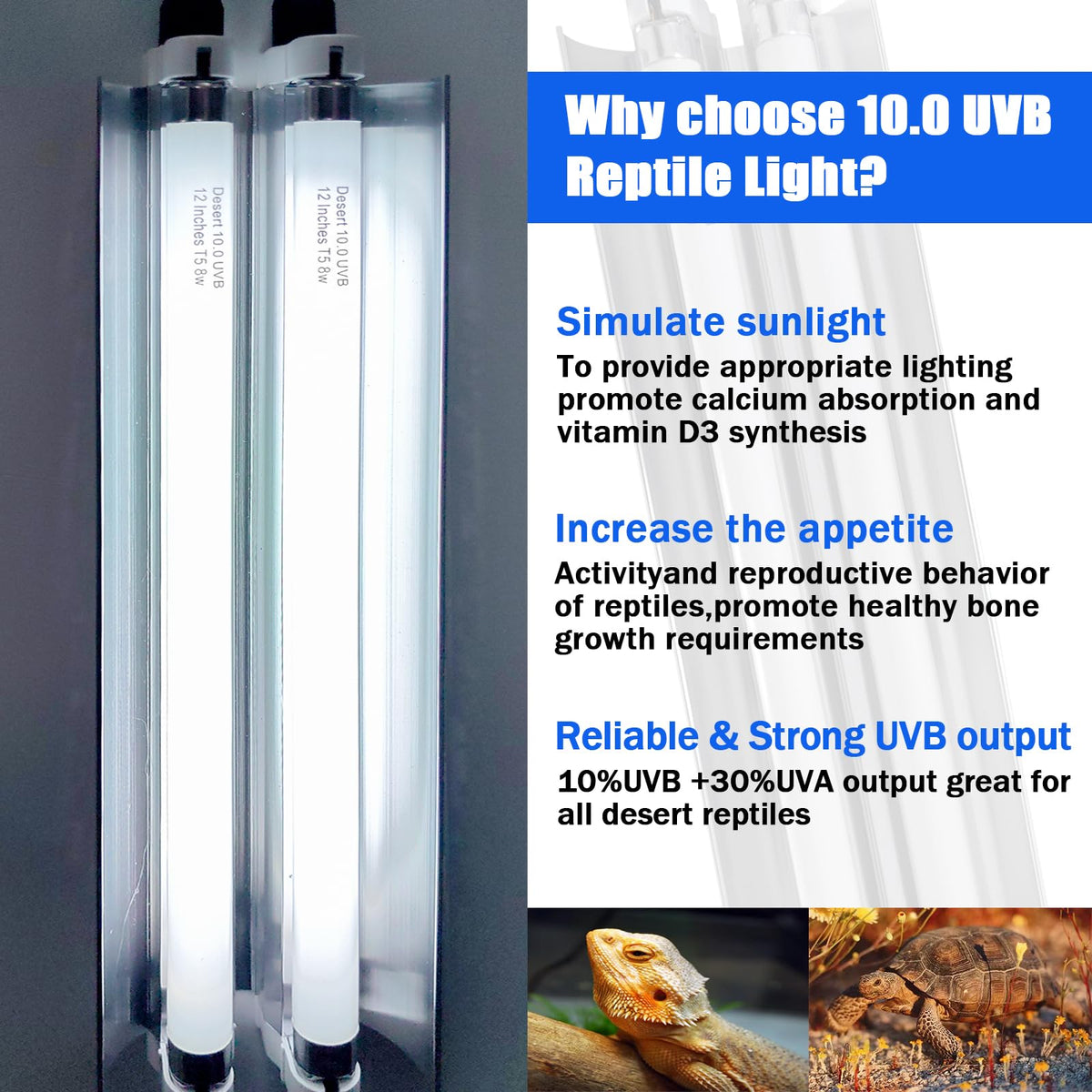 16 Watts 12 Inches T5 10.0 UVB Reptile Light Fixture K671