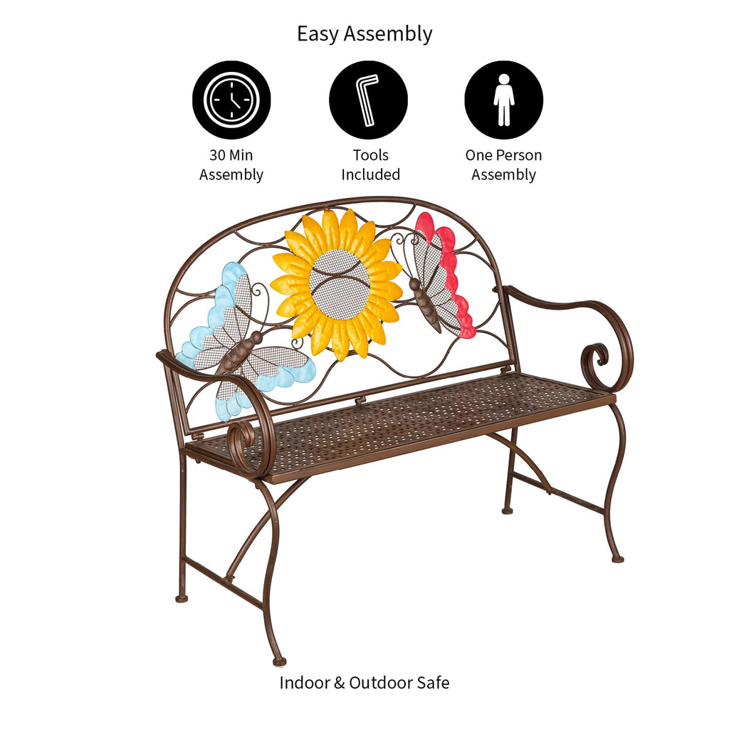 Cast Iron Metal Garden Bench E8249