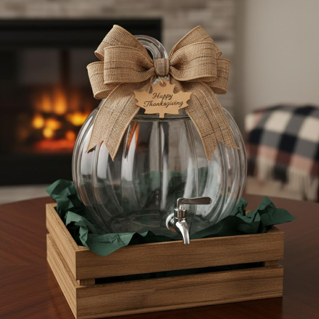 Glass Pumpkin Drink Dispenser 2 Gallon Z113704