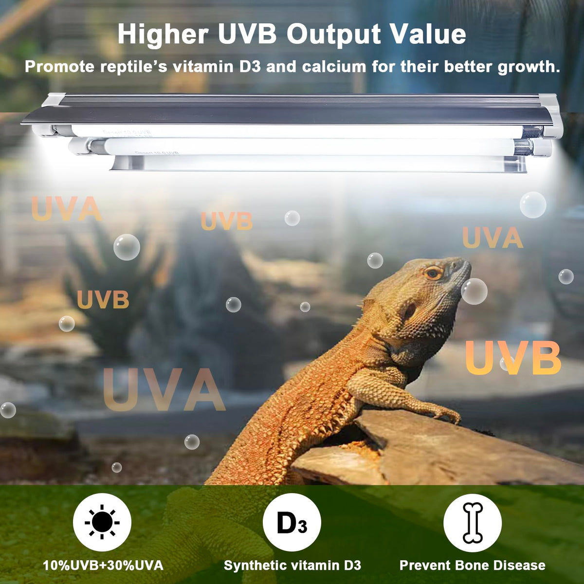 16 Watts 12 Inches T5 10.0 UVB Reptile Light Fixture K671