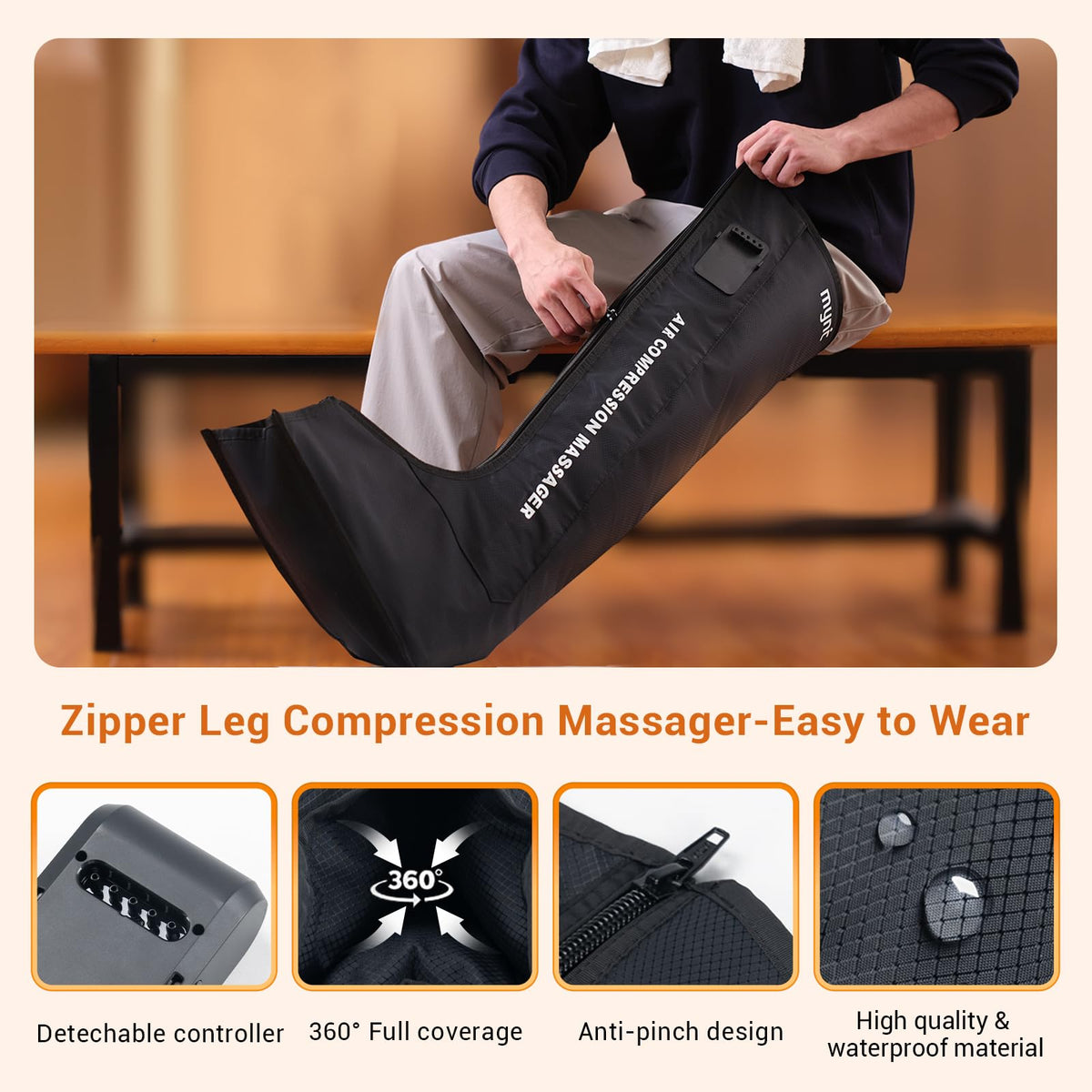 Cordless Full Leg Air Compression Massager H95523