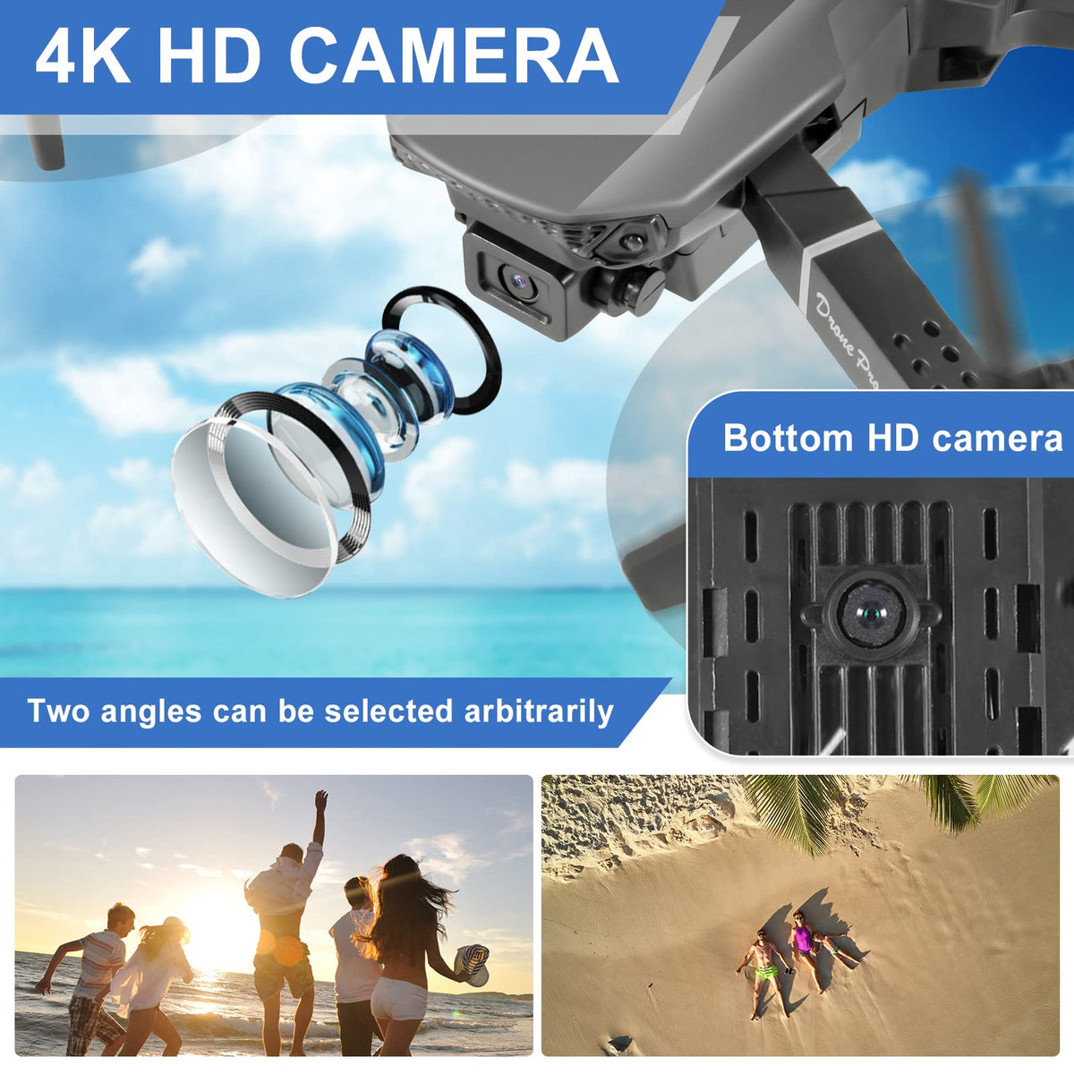 Foldable RC Quadcopter with 4K Dual Cameras Z177213