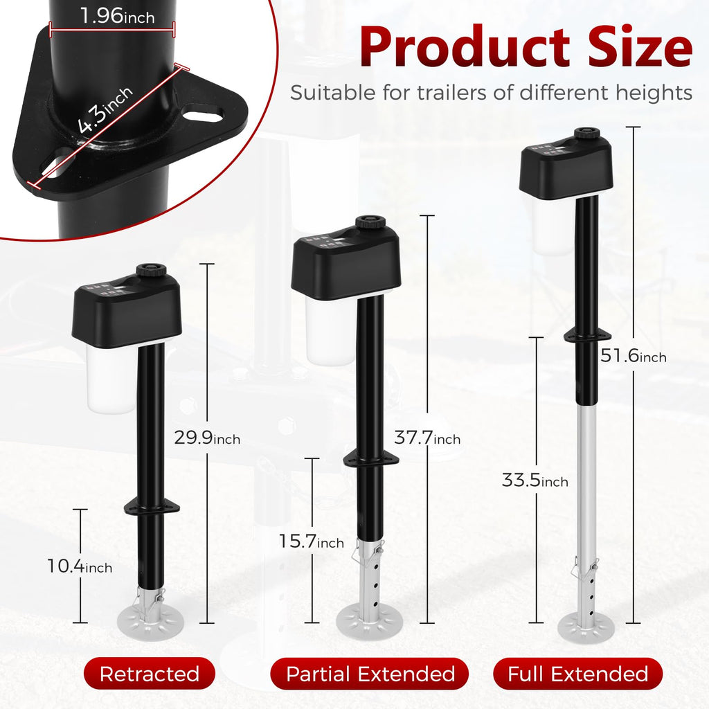 Electric Trailer Jack with 2 Remote Control, IP65 Waterproof G50007