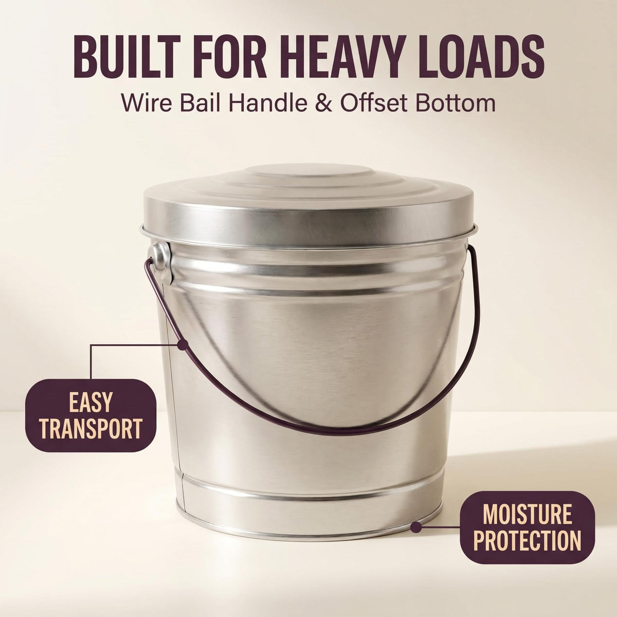 6 Gallon Galvanized Steel Storage Can with Locking Lid Y894