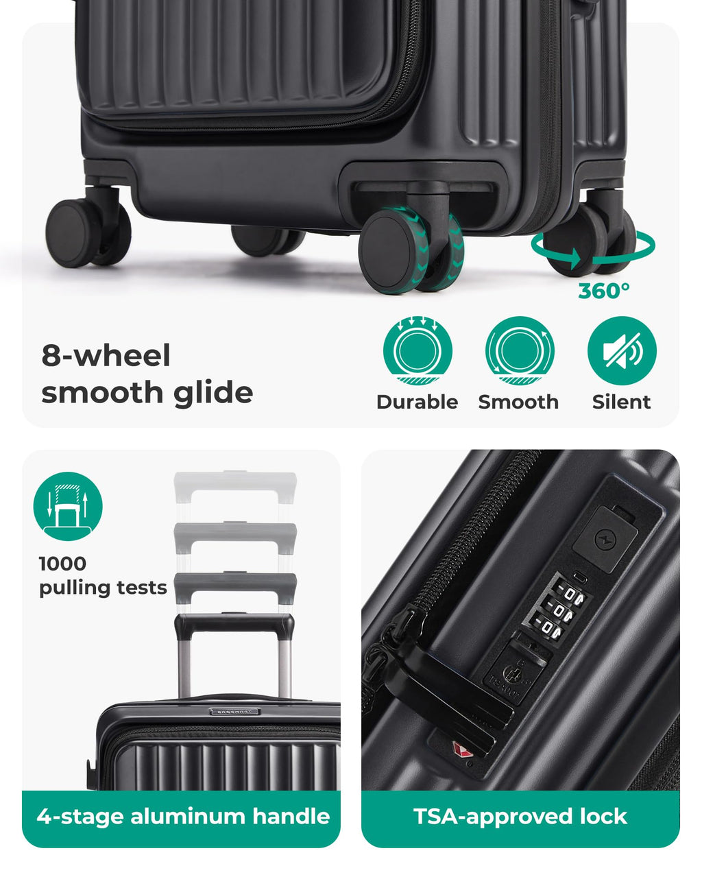 20" Expandable Carry-On Black A395