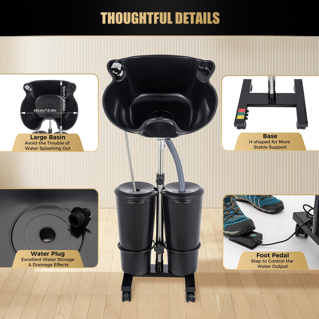 Portable Shampoo Bowl with Electric Pump F474342