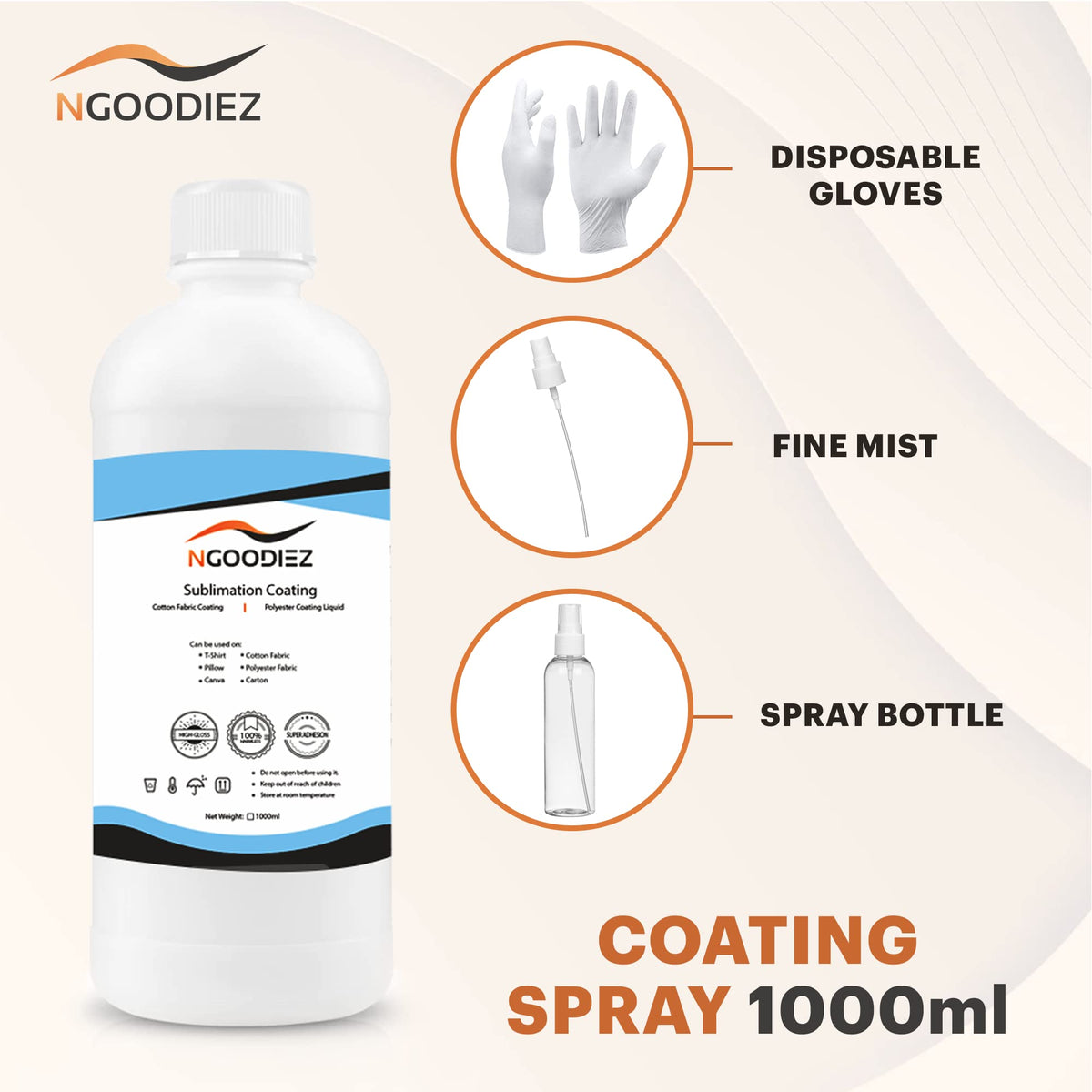 1000ml Quick Dry Washable Sublimation Spray + 250ml High Gloss Waterproof Coating U988942