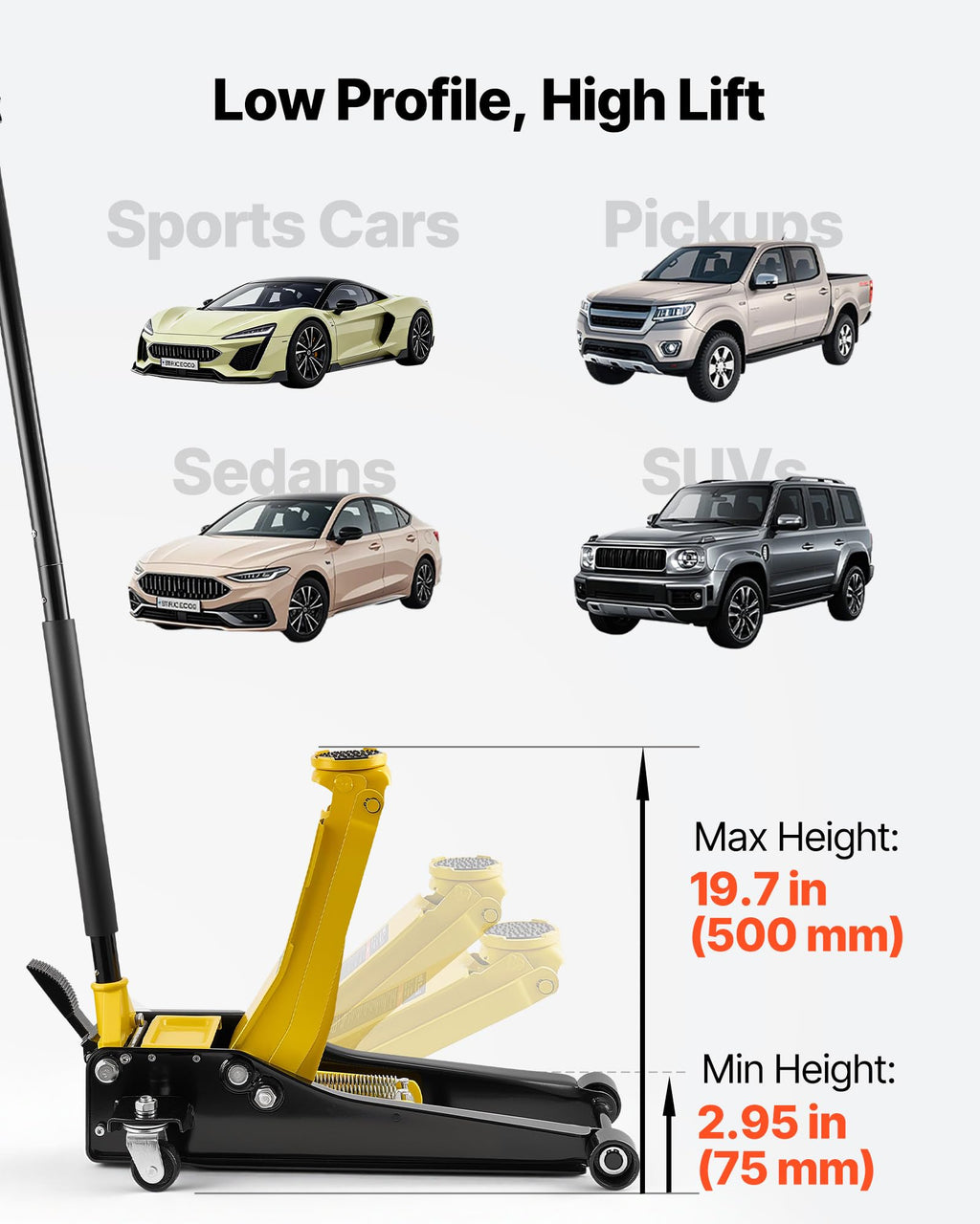 3 Ton Steel Hydraulic Floor Jack with SUV Adapter C5769