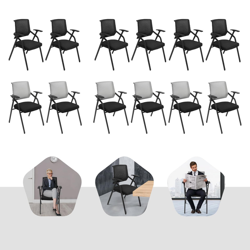 2 Pack Grey Mesh Office Chair with Arms A25741
