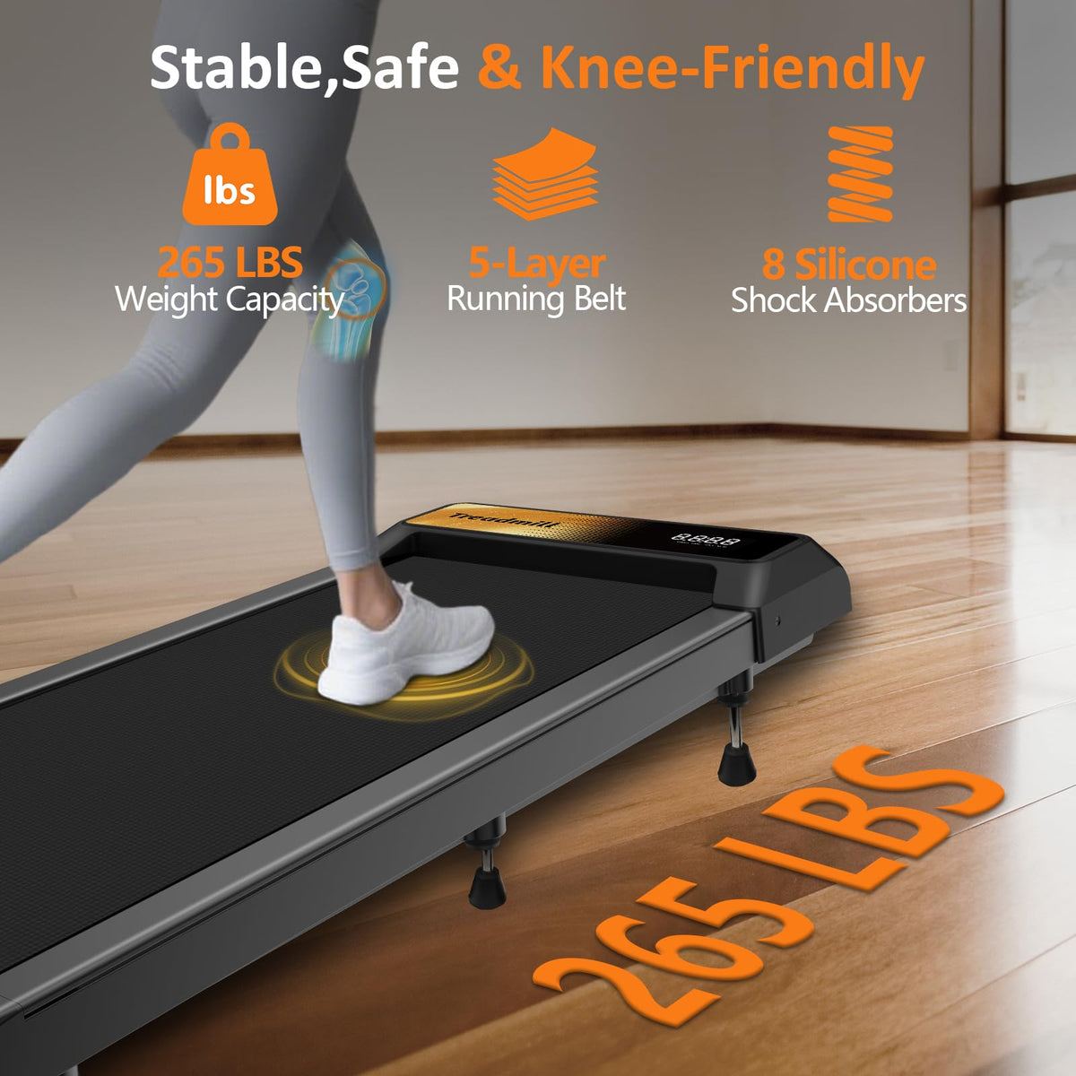 2.5HP Incline Walking Pad Treadmill with Remote M48764