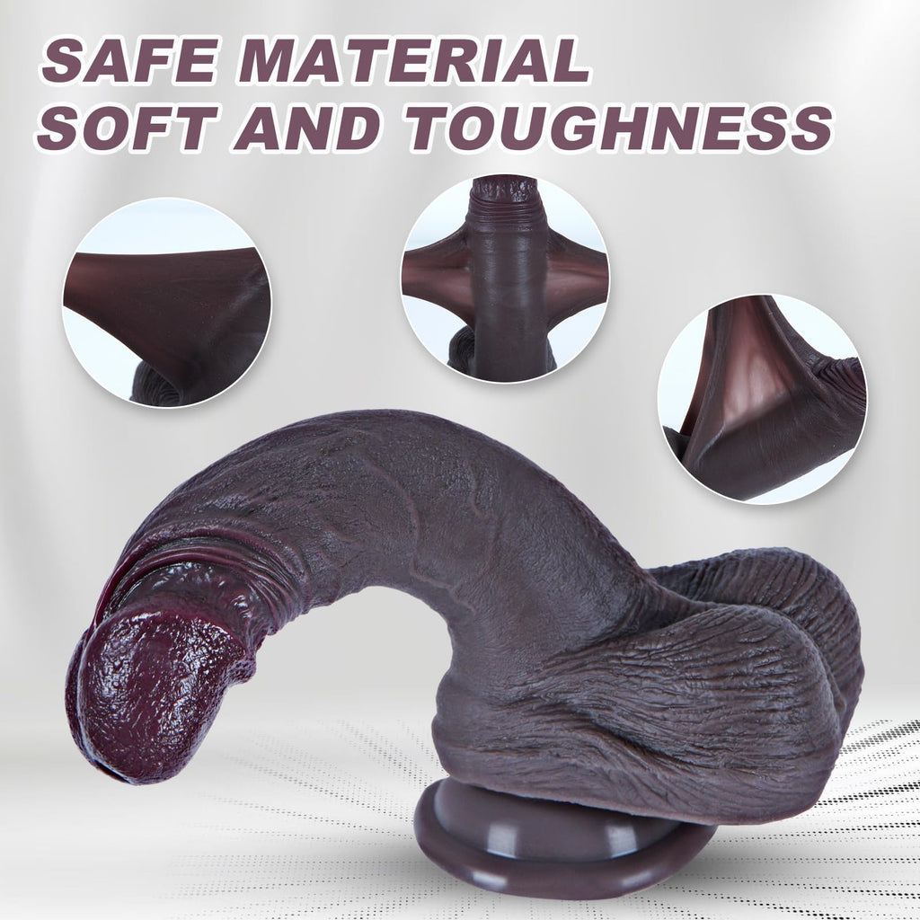 7.5" Black Silicone Dildo with Suction Cup L86452