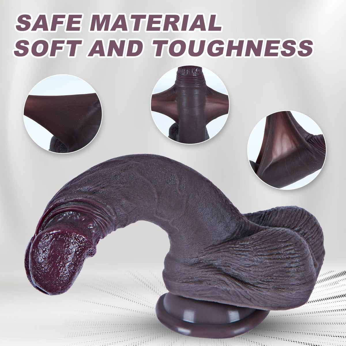 7.5" Black Silicone Dildo with Suction Cup L86452