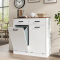 Antique White Double Tilt Out Trash Can Cabinet with 2 Drawers Z723151