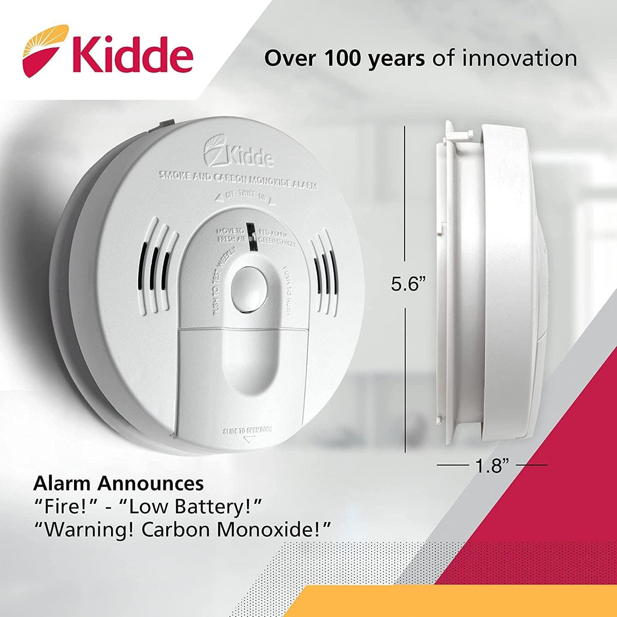 Hardwired Smoke & Carbon Monoxide Detector with Battery Backup, Pack of 2 Z3275