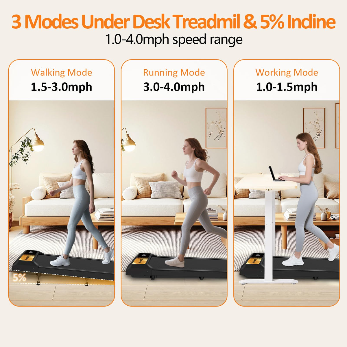 2.5HP Incline Walking Pad Treadmill with Remote M48764