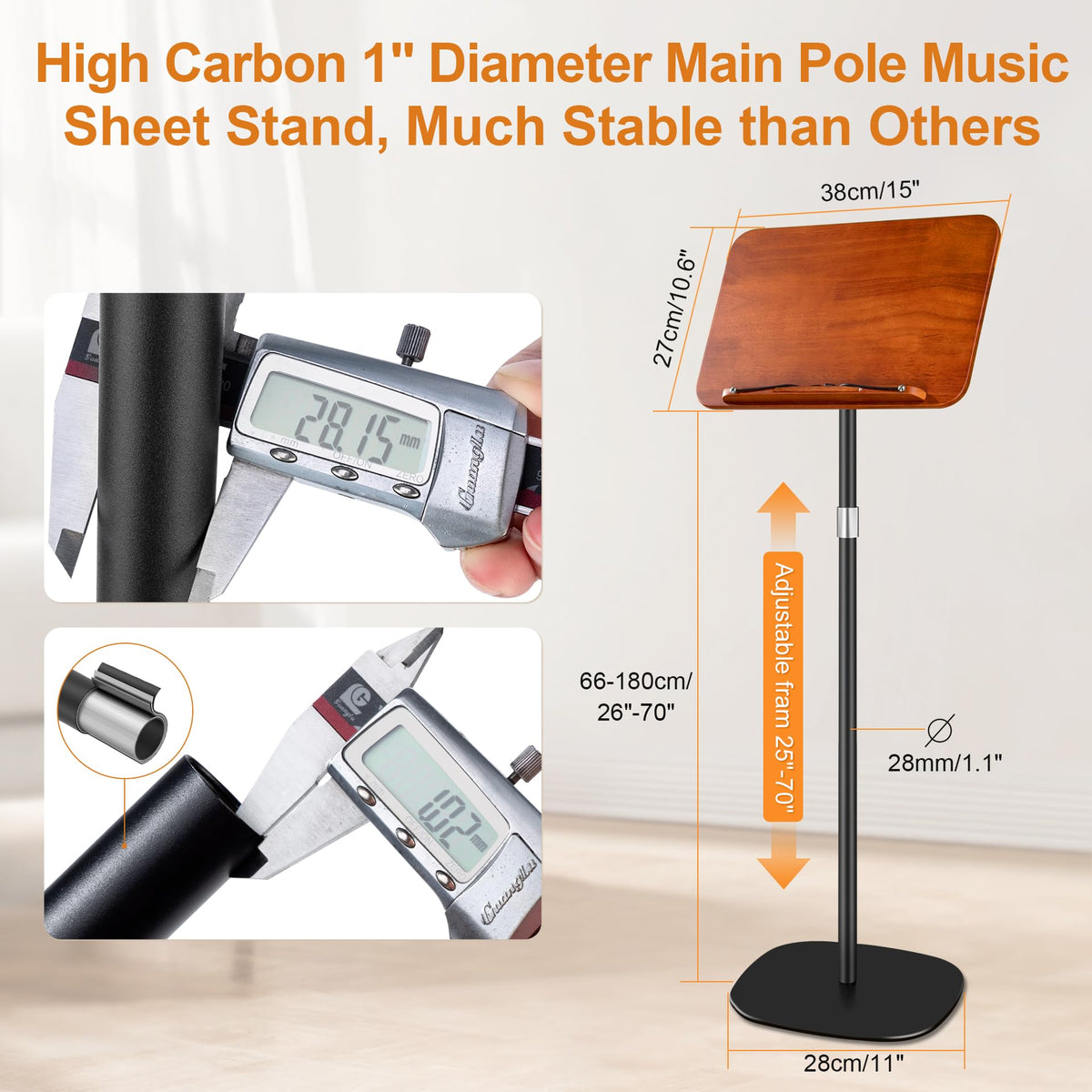 Height Adjustable Solid Wooden Music Stand Z2588