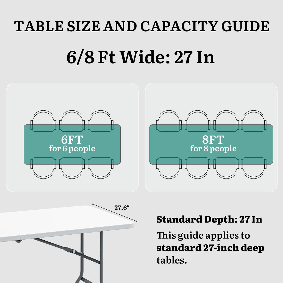 Heavy-Duty 6ft Folding Table with Handle G43561