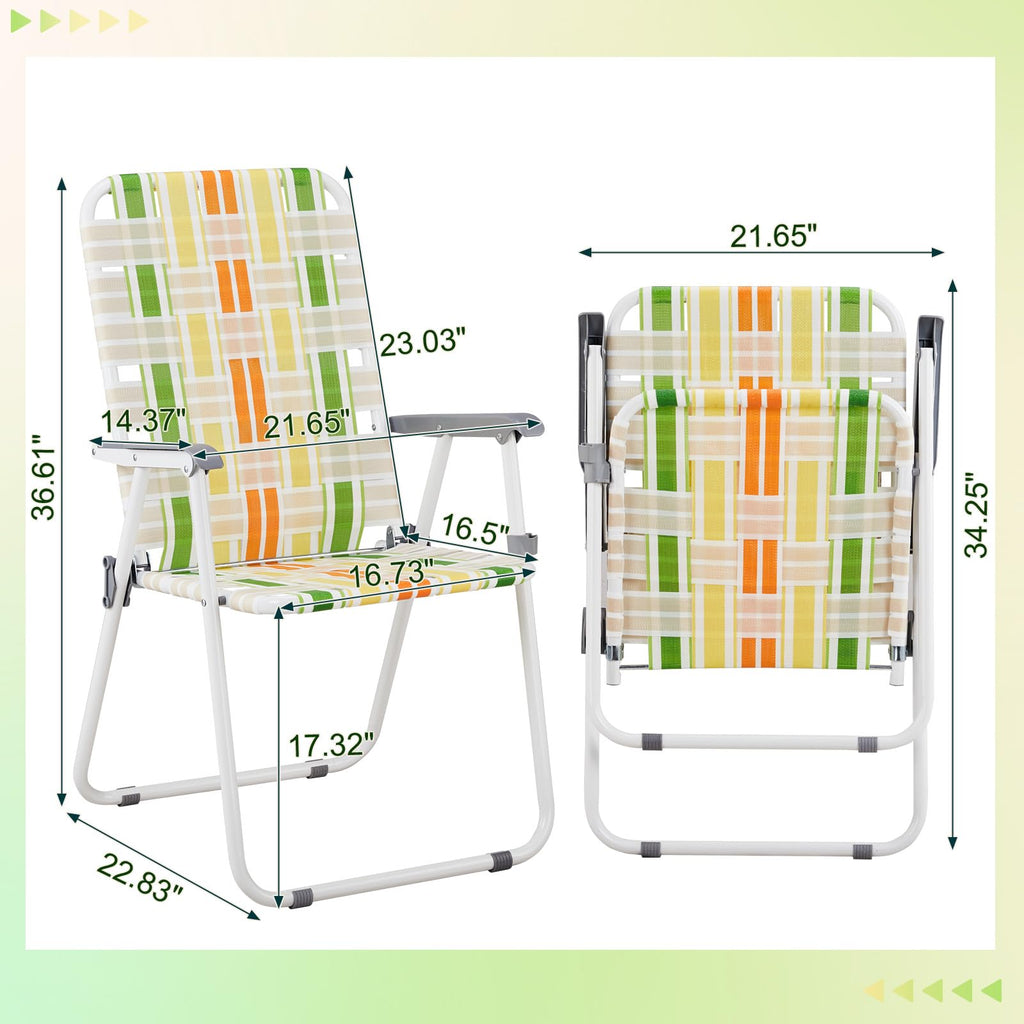 Oversized Folding Webbed Lawn Chairs Set of 2 W11205
