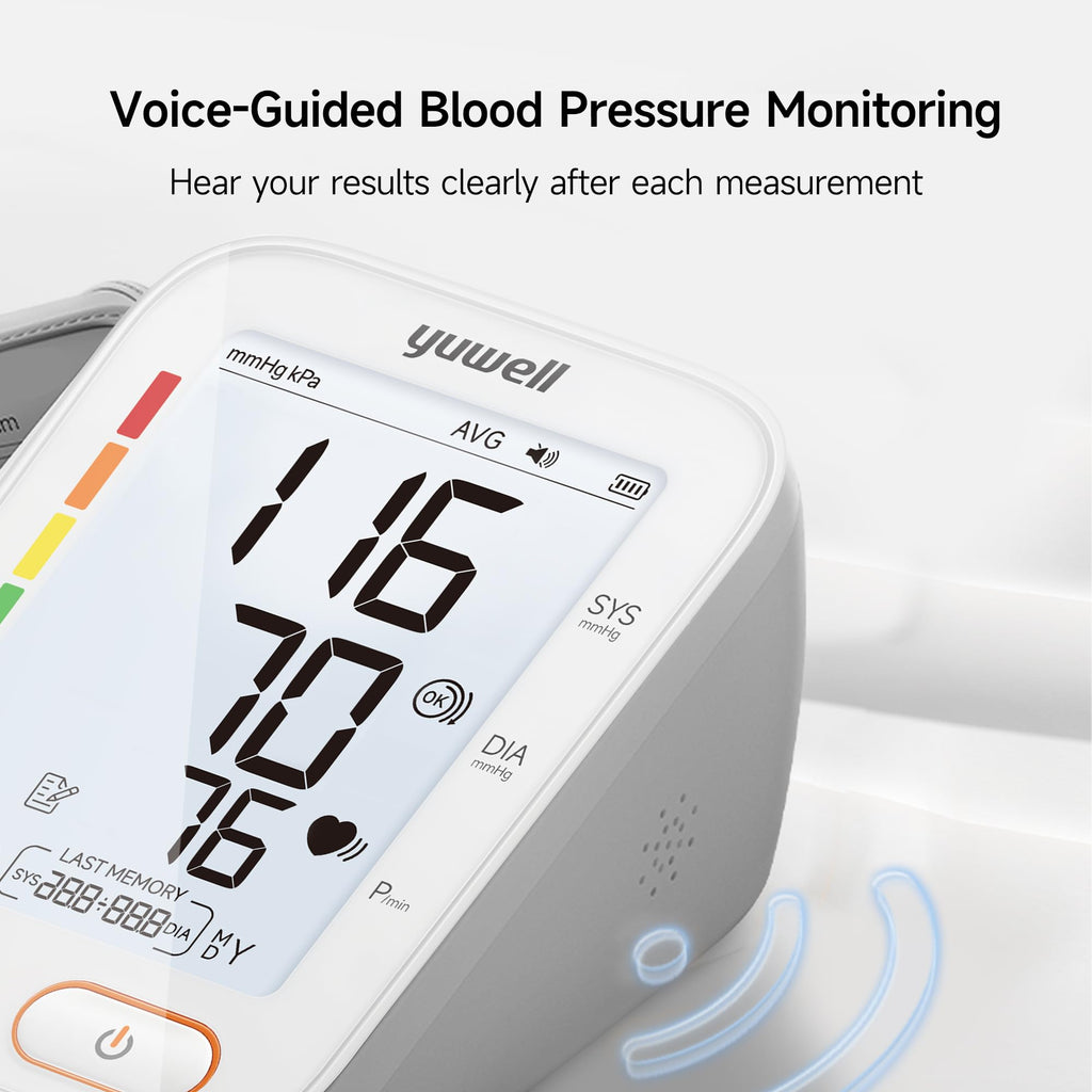 Upper Arm Blood Pressure Monitor with Adjustable Arm Cuff and Backlit Display O301