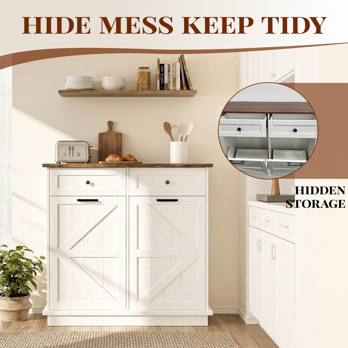 Double 10-Gal Tilt Out Trash Cabinet J3034