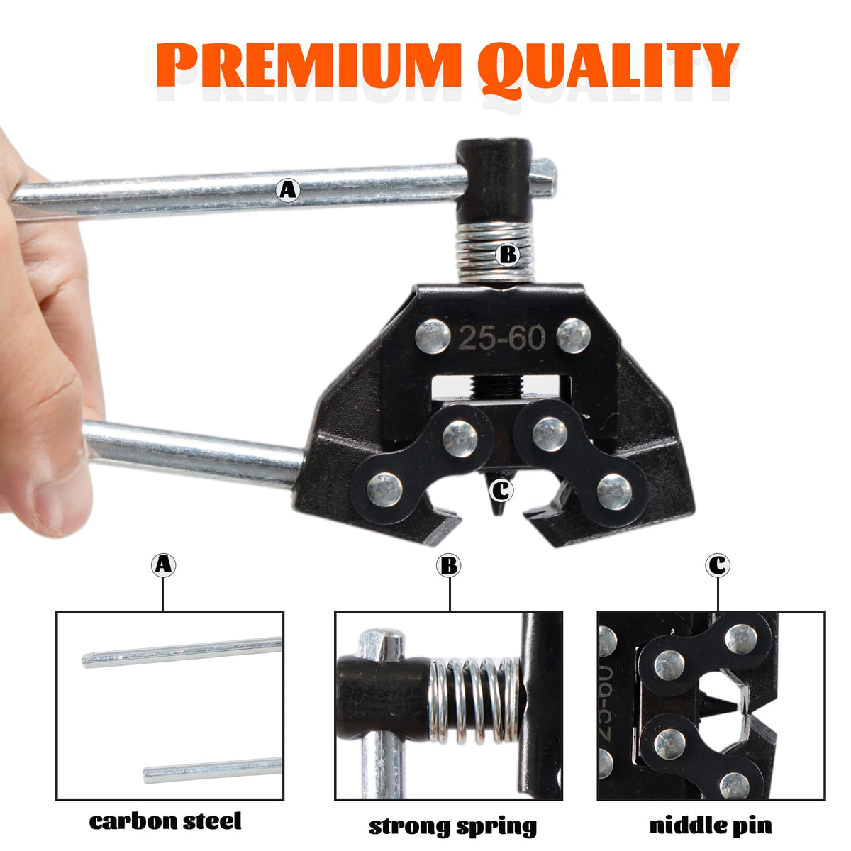 Roller Chain Breaker Cutter Puller Tool Kit #25-60 Chains U21916