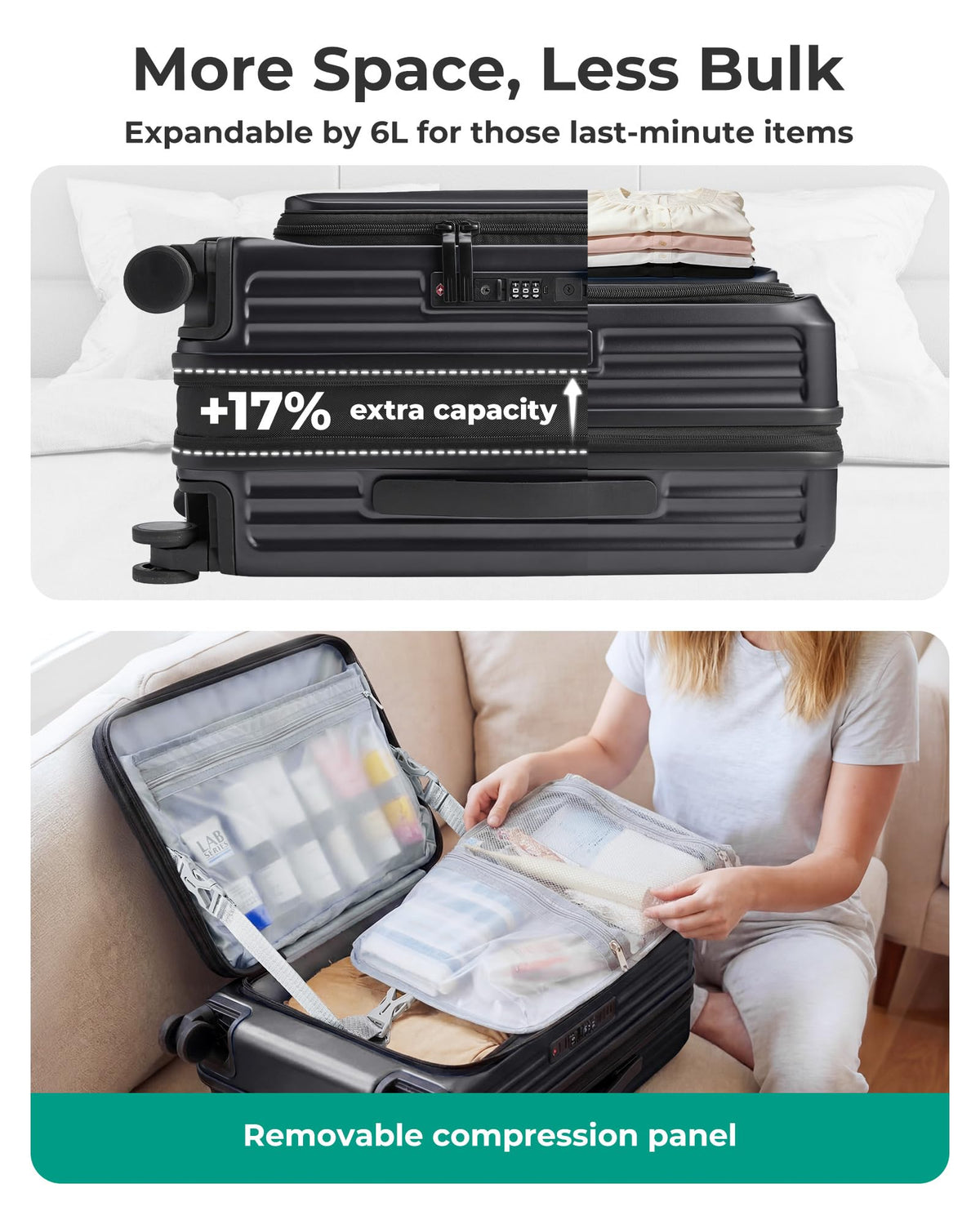 20" Expandable Carry-On Black A395