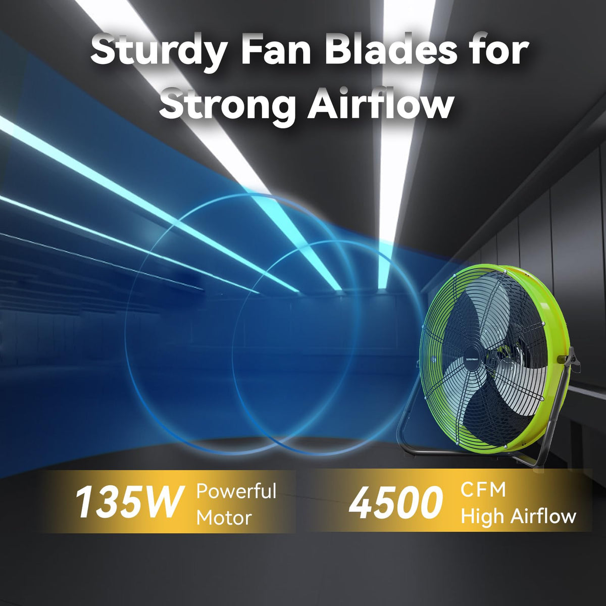 20 In 3 Speed High Velocity Floor Fan H49892