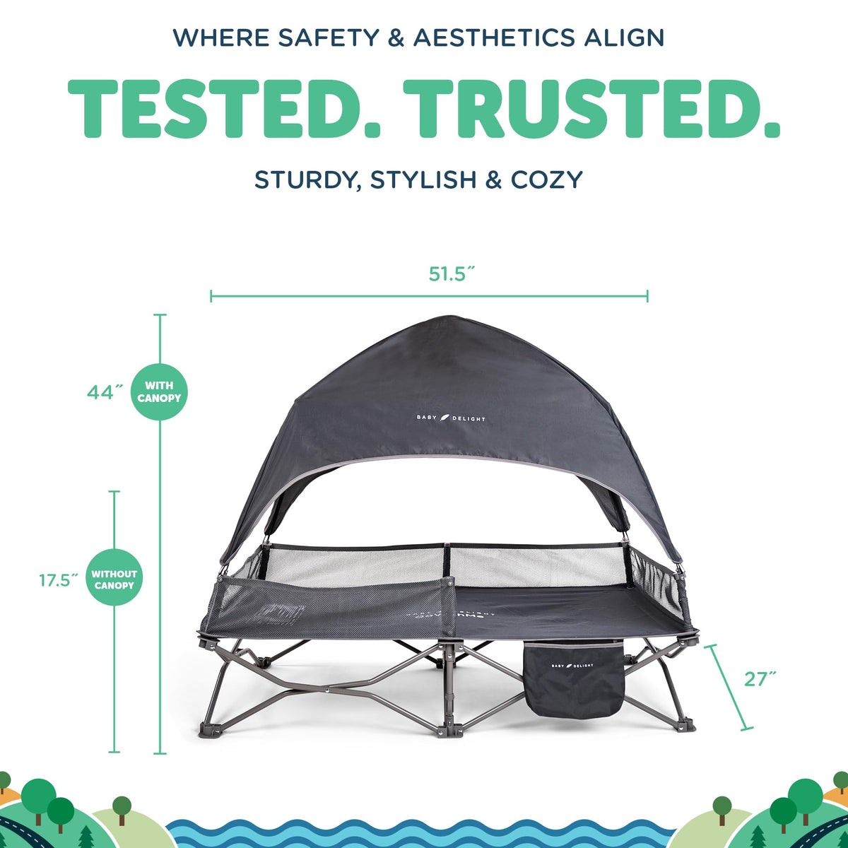 Portable Cot Grey E11819