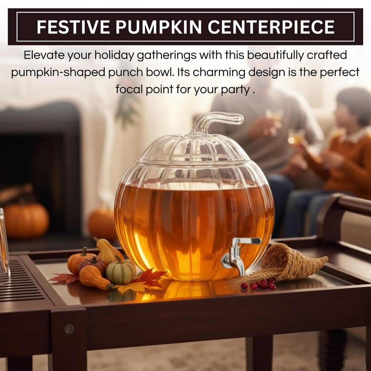 Glass Pumpkin Drink Dispenser 2 Gallon Z113704