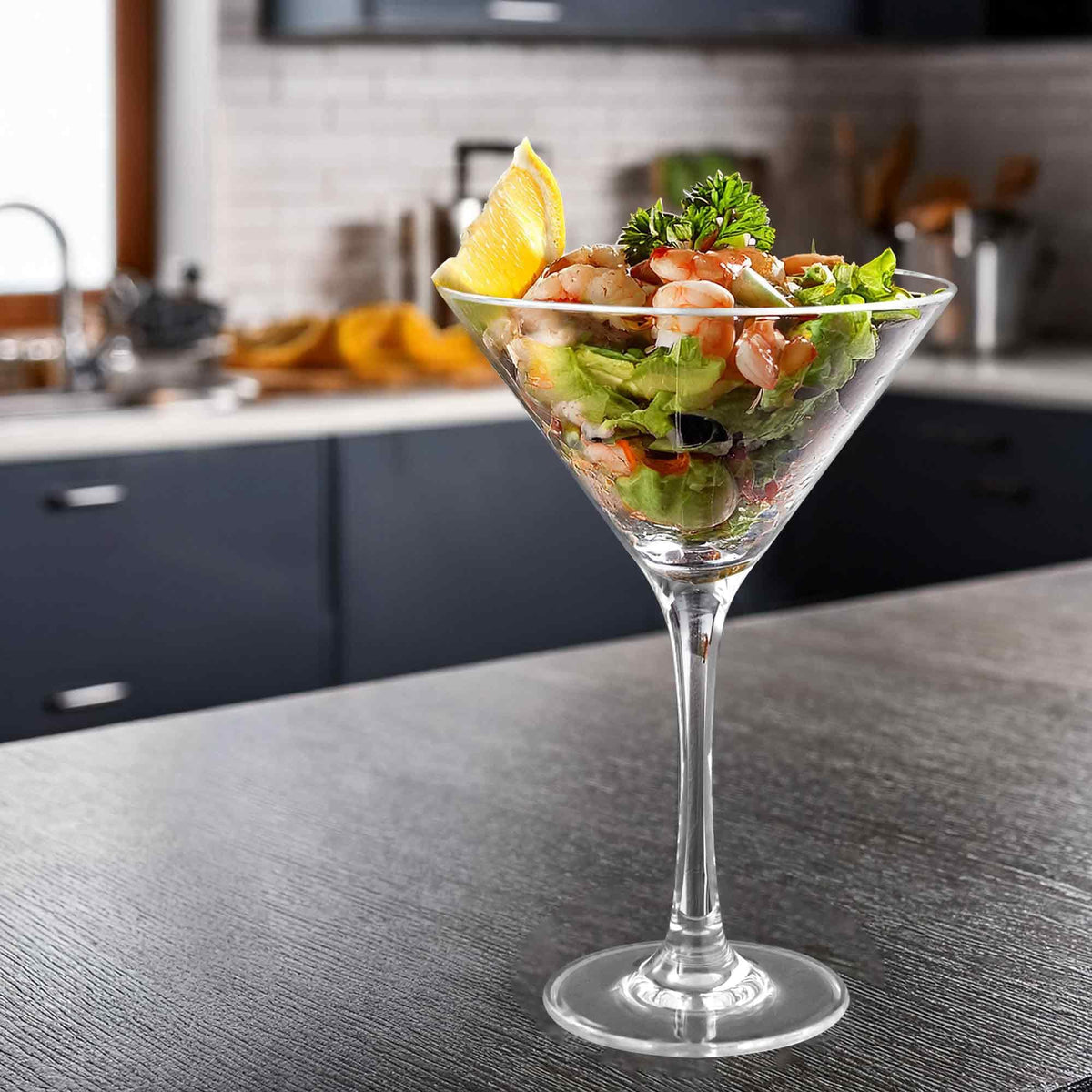 10-Ounce Plastic Martini Glasses Set of 6, Reusable, BPA-Free, Shatter-Proof, Dishwasher-Safe Y418