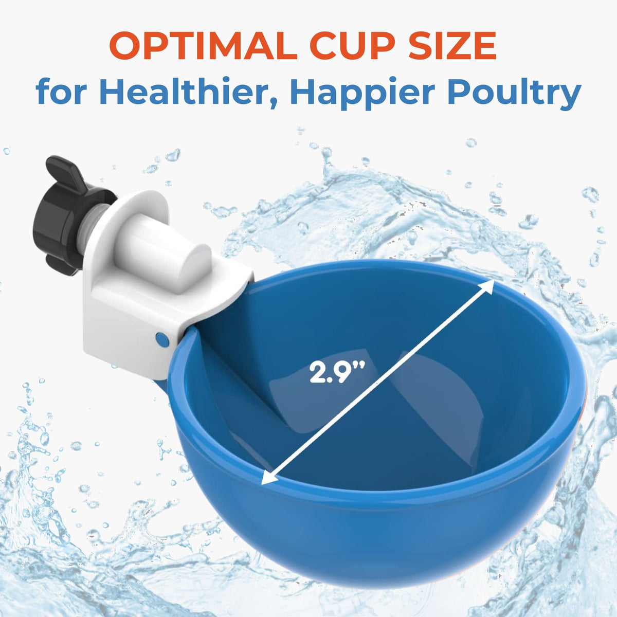 Blue Large Automatic Chicken Waterer Cups Pack of 5 D3028
