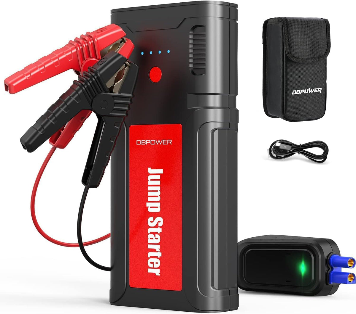 Portable 12V Car Jump Starter with Smart Clamp Cables J2354