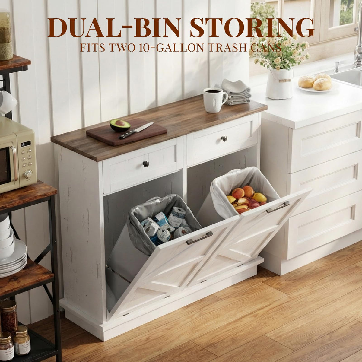 Double 10-Gal Tilt Out Trash Cabinet J3034