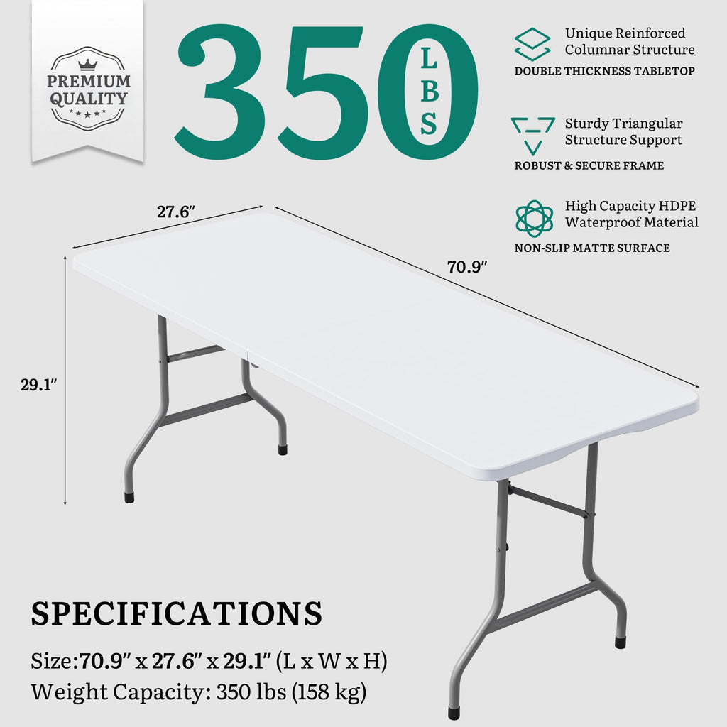 Heavy-Duty 6ft Folding Table with Handle G43561