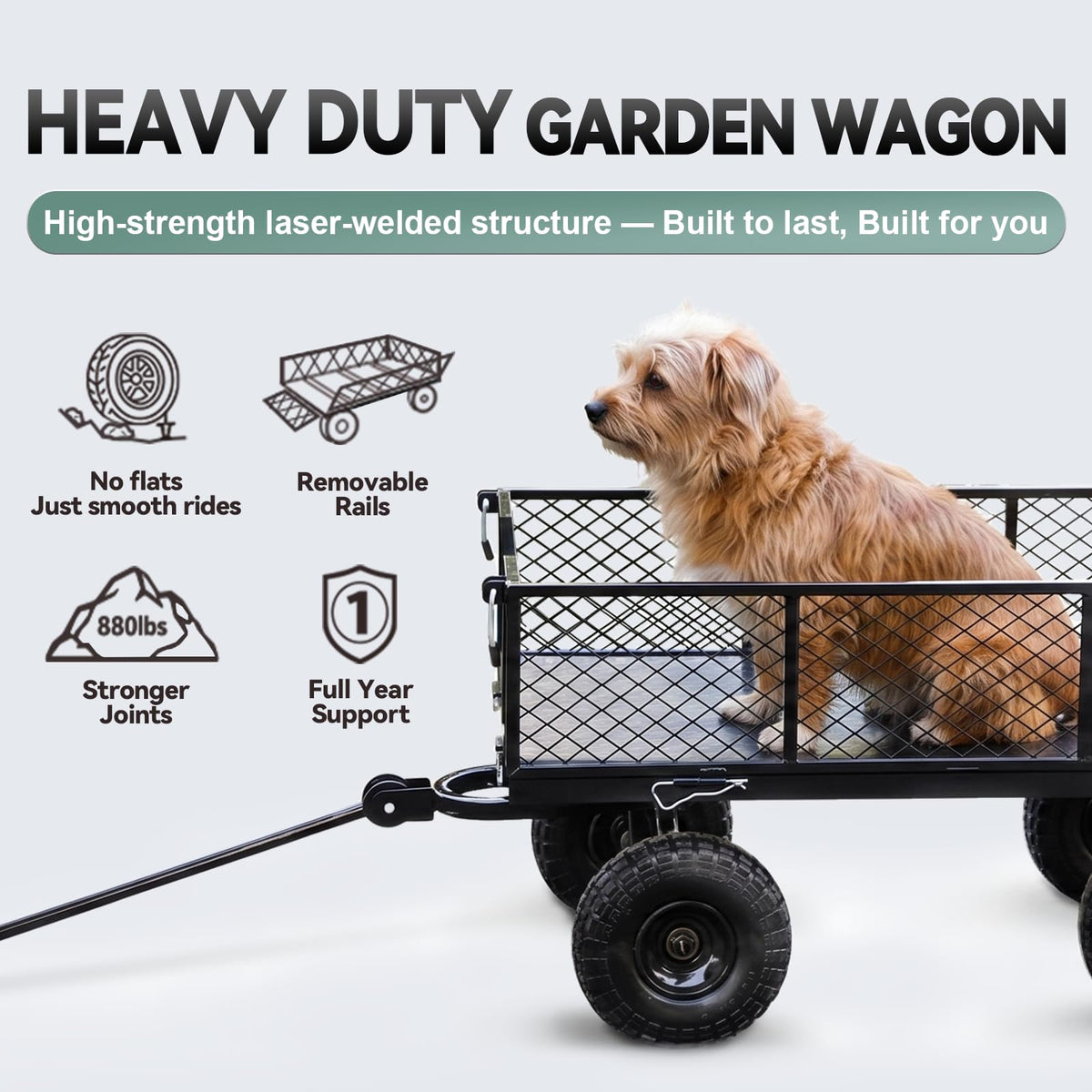 Steel Garden Cart 4 Cu Ft Utility Wagon L7472