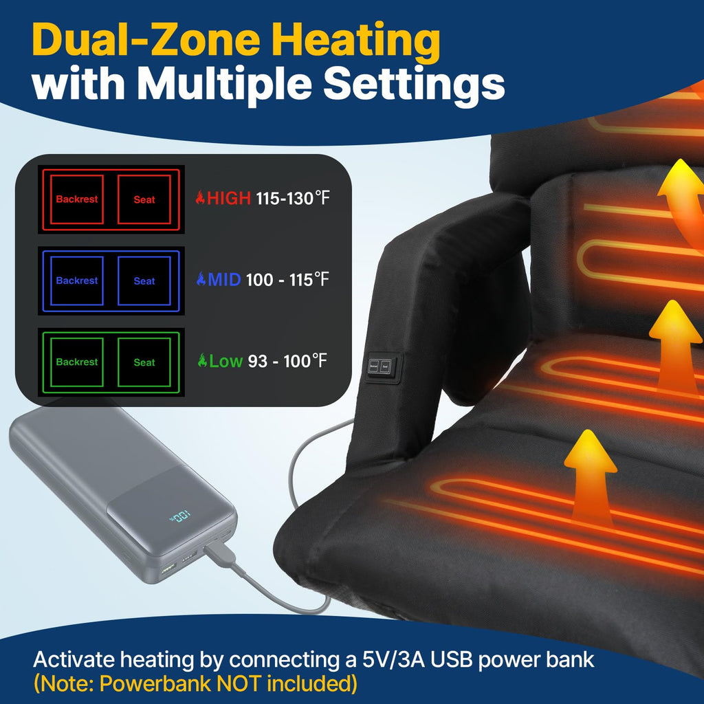 25'' Heated Stadium Seat with Back Support I165
