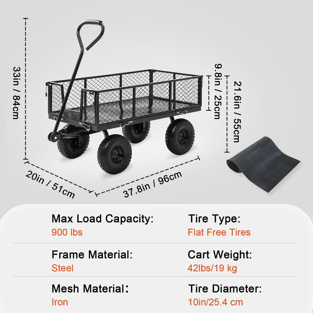 Steel Garden Cart 4 Cu Ft Utility Wagon L7472