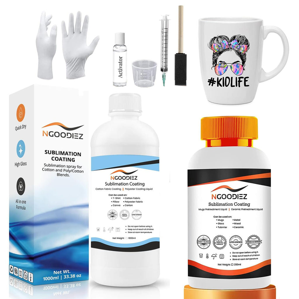 1000ml Quick Dry Washable Sublimation Spray + 250ml High Gloss Waterproof Coating U988942
