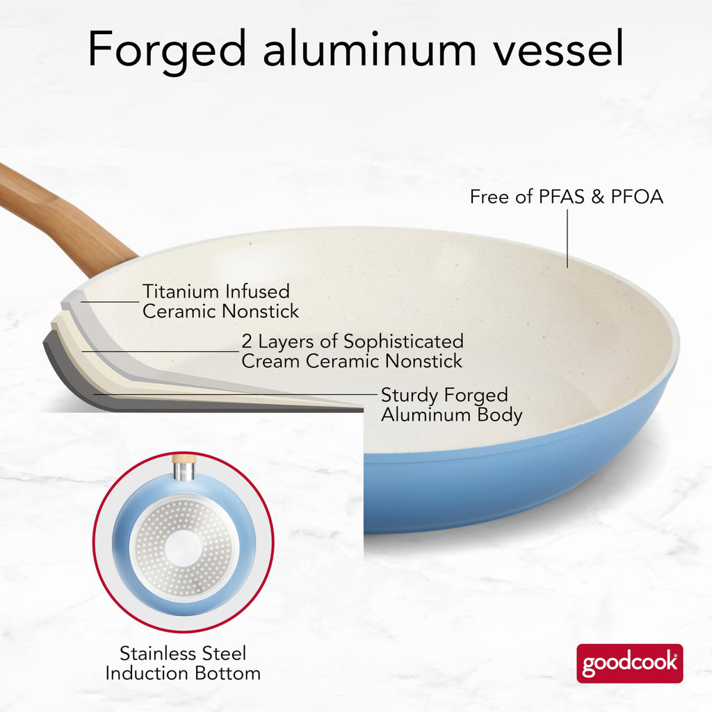 12-Piece Light Blue Ceramic Titanium-Infused Nonstick Cookware Set D818570