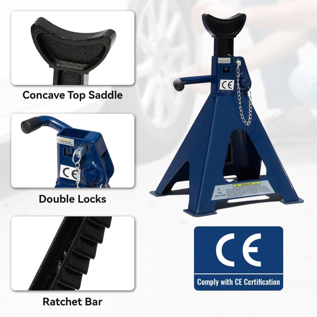 3 Ton Floor Jack & 6 Ton Jack Stands T99979