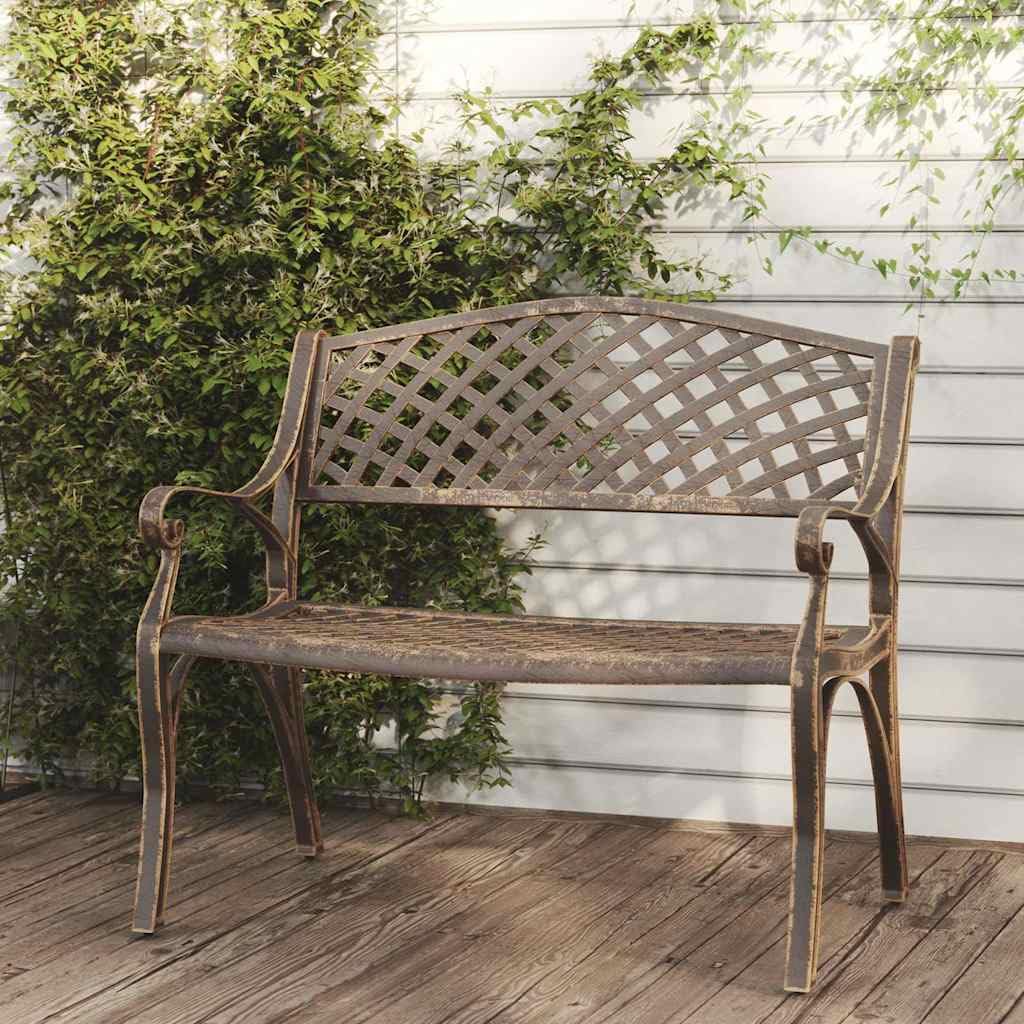 Cast Aluminum Patio Bench with Backrest I676900