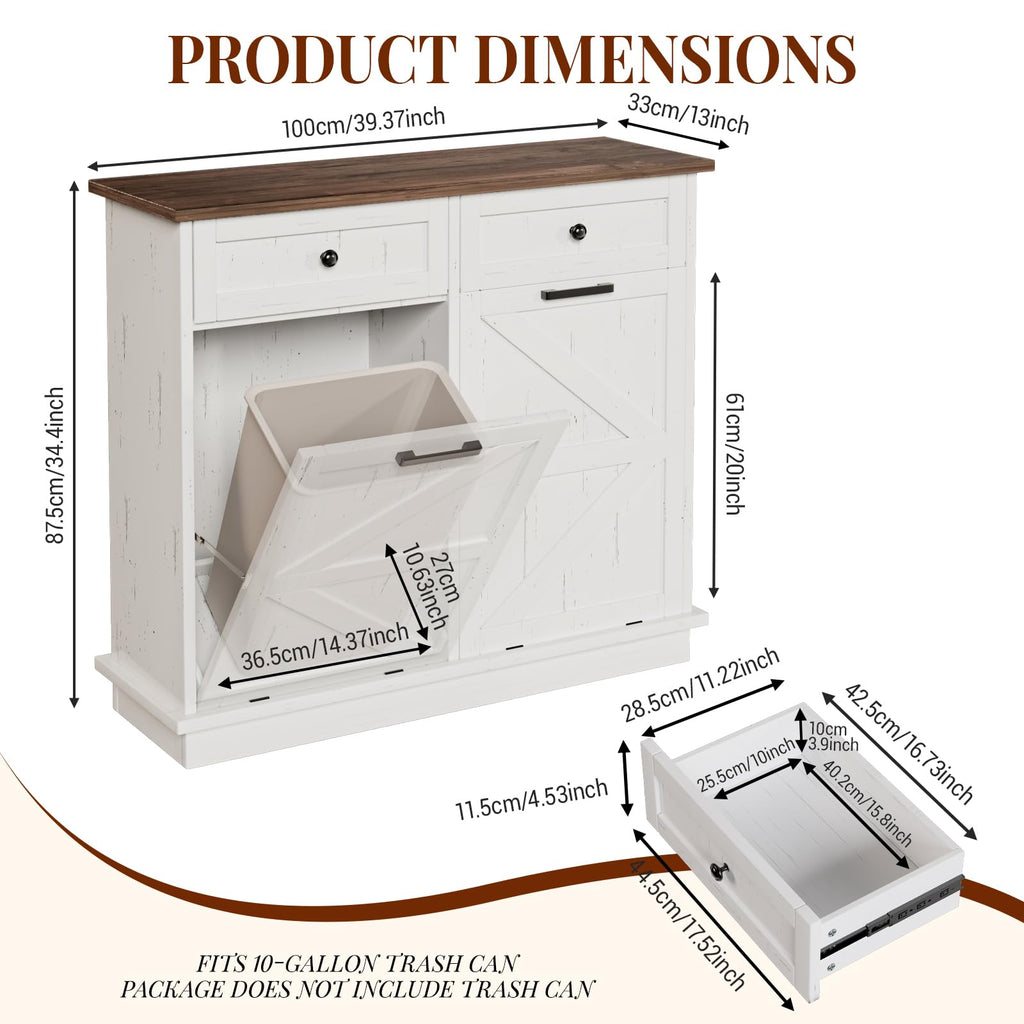 Double 10-Gal Tilt Out Trash Cabinet J3034