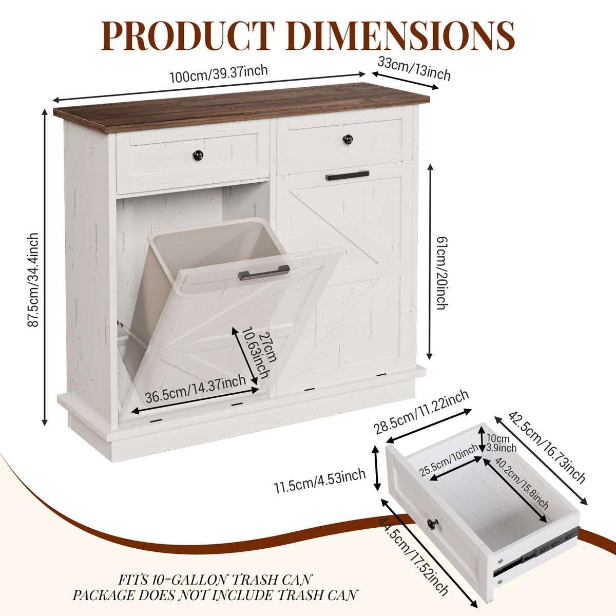 Double 10-Gal Tilt Out Trash Cabinet J3034