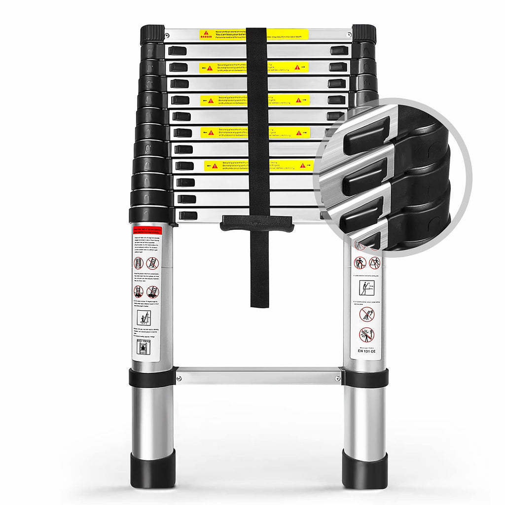 12.5FT Aluminum Telescoping Ladder 330 pounds H4409