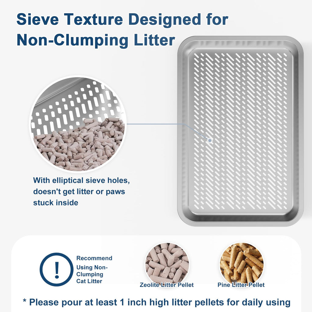 L Stainless Steel Sifting Litter Box M4931