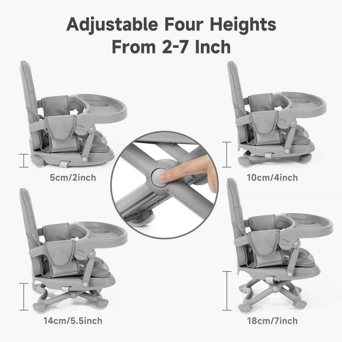 Foldable Baby High Chair Booster Seat with Removable Tray Z15345