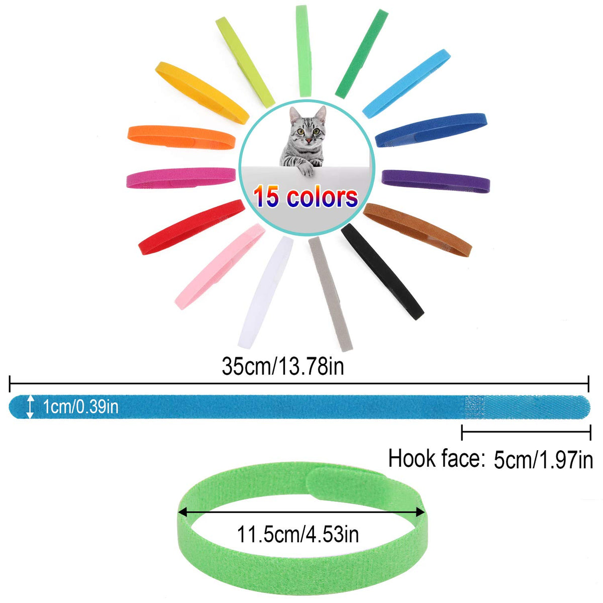 15 Pcs Soft Newborn Pet ID Bands E1957