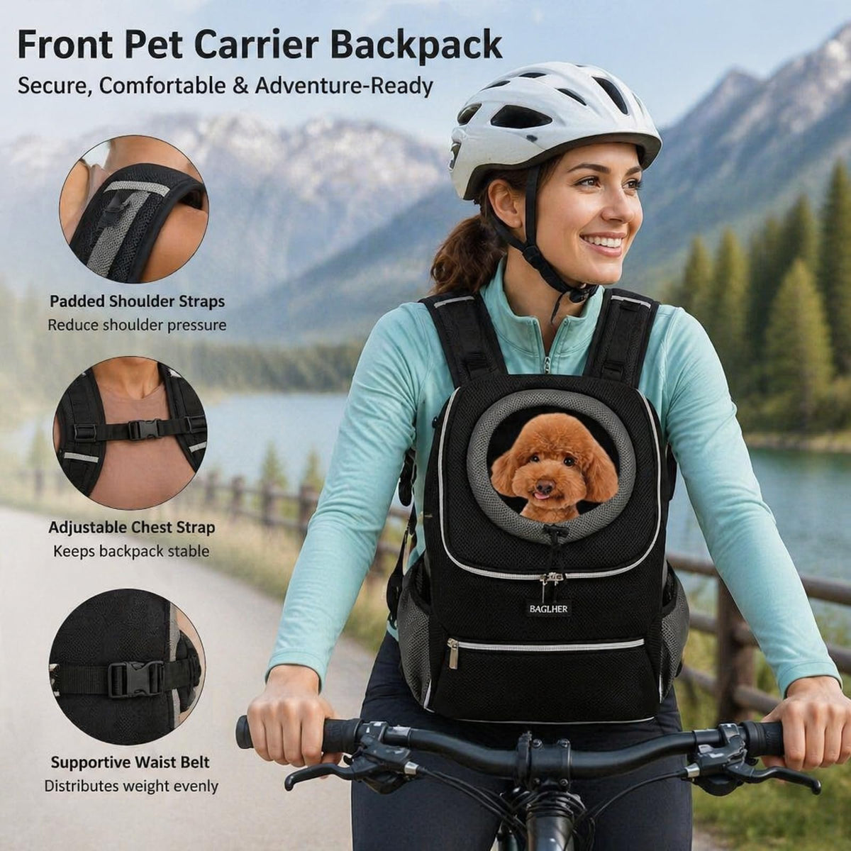 Black Dog Carrier Backpack O558