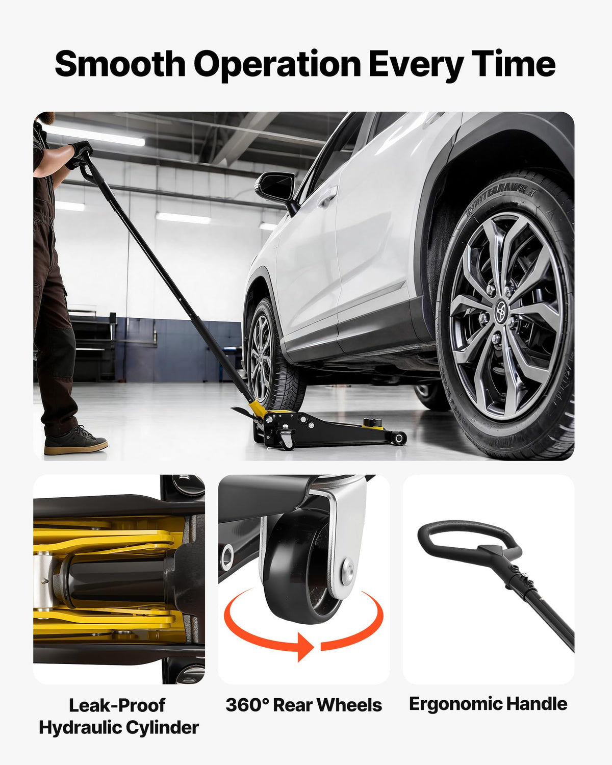 3 Ton Steel Hydraulic Floor Jack with SUV Adapter C5769
