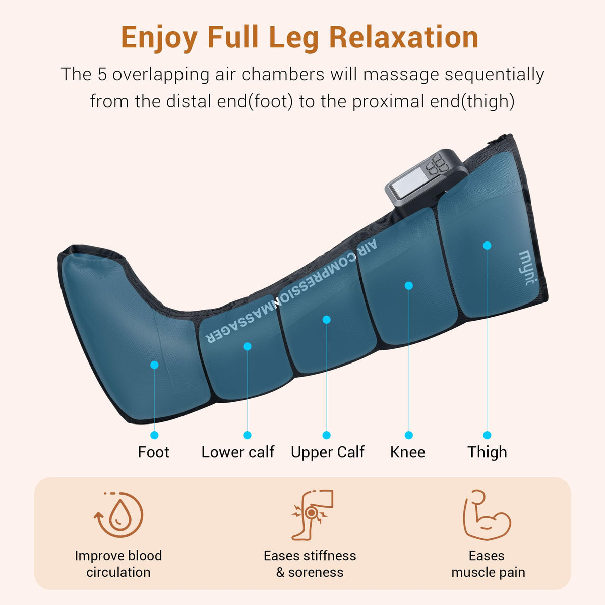 Cordless Full Leg Air Compression Massager H95523